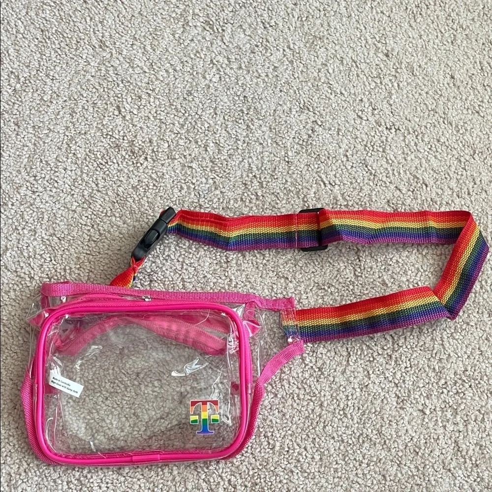 Pink and Rainbow Kids Clear Fanny Pack